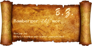 Bamberger Zámor névjegykártya